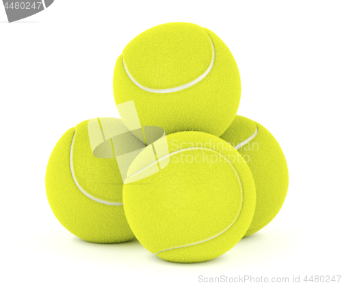 Image of Tennis balls on white