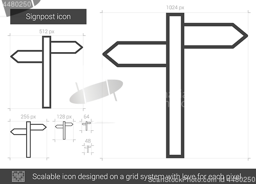 Image of Signpost line icon.