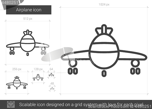 Image of Airplane line icon.