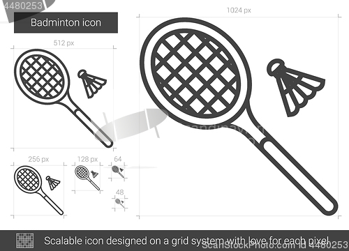 Image of Badminton line icon.