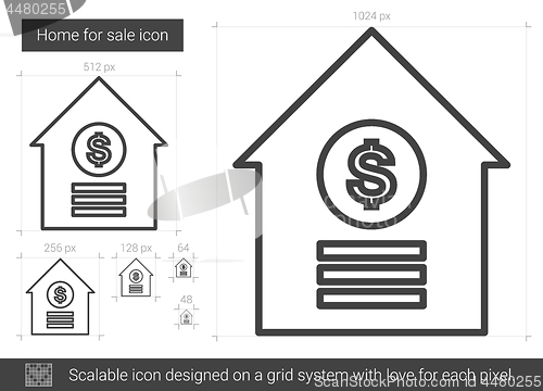 Image of Home for sale line icon.