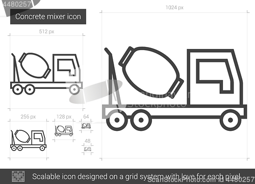 Image of Concrete mixer line icon.