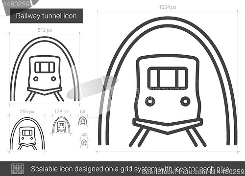 Image of Railway tunnel line icon.