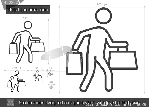 Image of Retail customer line icon.