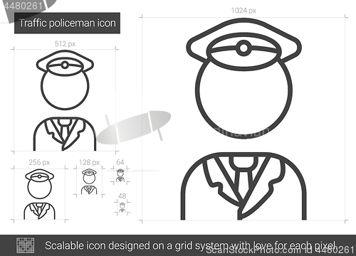 Image of Traffic policeman line icon.