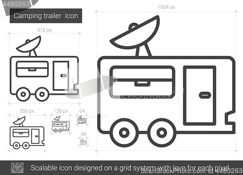 Image of Camping trailer line icon.