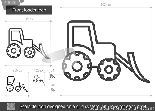 Image of Front loader line icon.