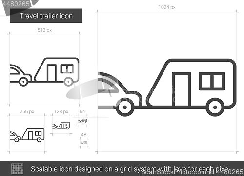 Image of Travel trailer line icon.