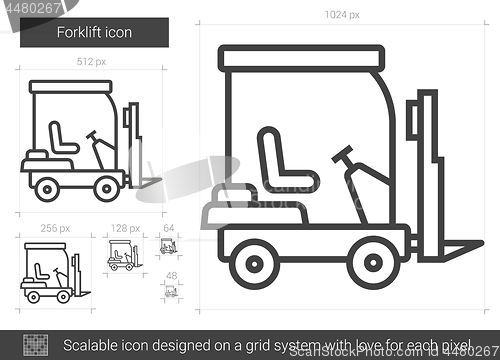 Image of Forklift line icon.