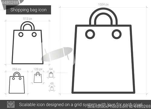 Image of Shopping bag line icon.