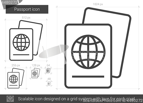 Image of Passport line icon.