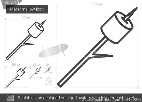 Image of Marshmallow line icon.