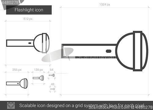 Image of Flashlight line icon.