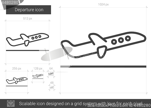 Image of Departure line icon.