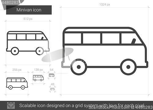 Image of Minivan line icon.