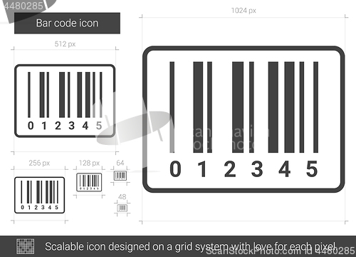 Image of Bar code line icon.