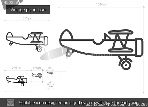 Image of Vintage plane line icon.