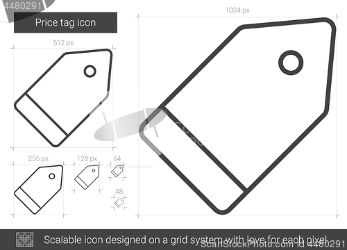 Image of Price tag line icon.