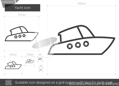 Image of Yacht line icon.