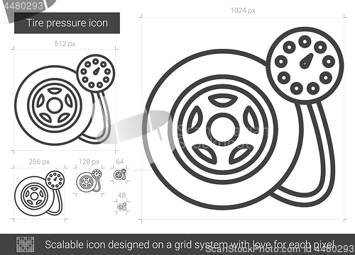 Image of Tire pressure line icon.