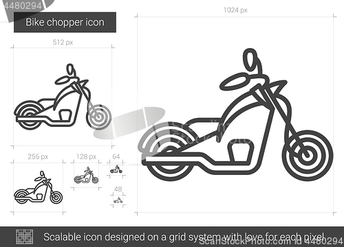 Image of Bike chopper line icon.