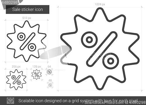 Image of Sale sticker line icon.