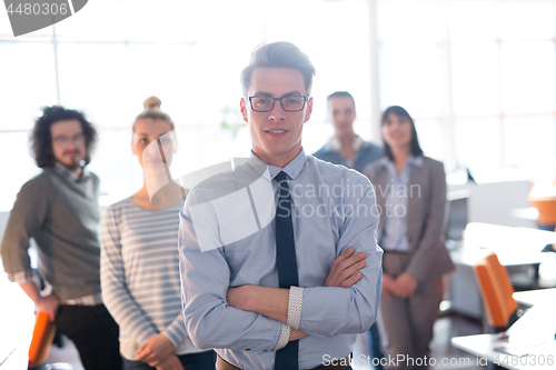 Image of Portrait of young casual businessman