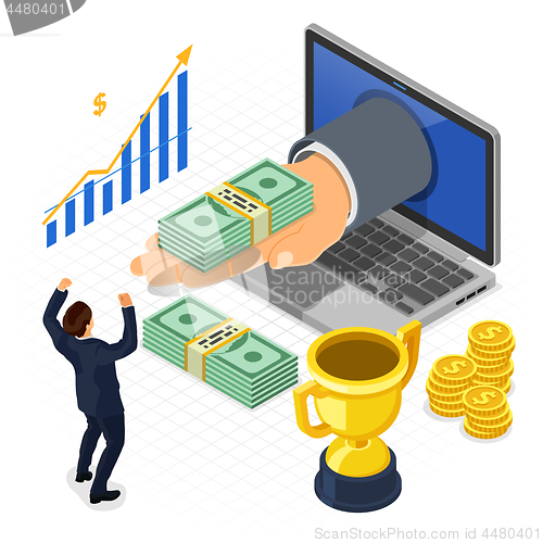 Image of Internet Online Earnings Isometric Concept