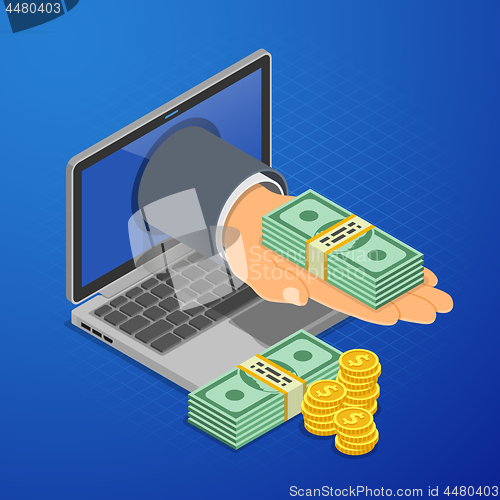 Image of Internet Online Earnings Isometric Concept