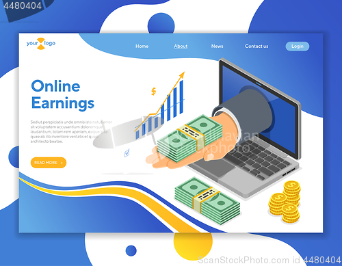 Image of Internet Online Earnings Isometric Concept