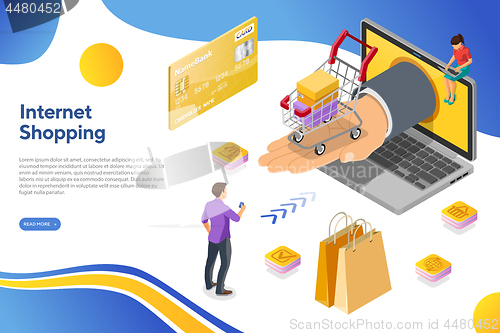 Image of Internet Shopping Online Payments Isometric Concept