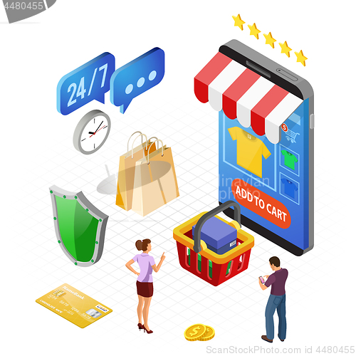 Image of Internet Shopping Online Payments Isometric Concept