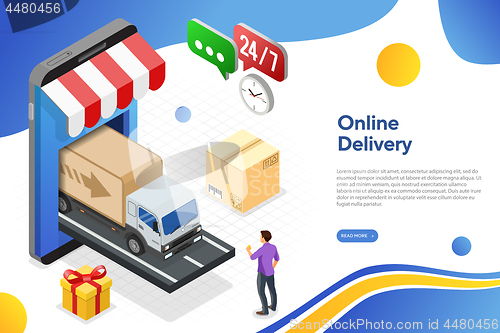 Image of Internet Shopping Online Delivery Isometric Concept