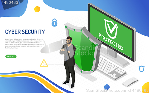 Image of Cyber Security Isometric Concept