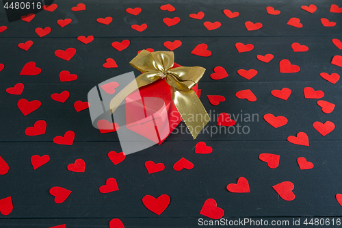 Image of Gift boxes on wooden table