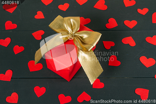 Image of Gift boxes on wooden table