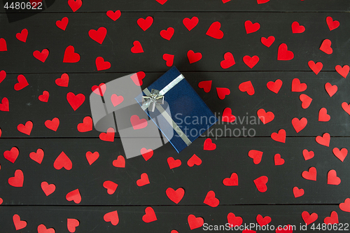 Image of Gift boxes on wooden table