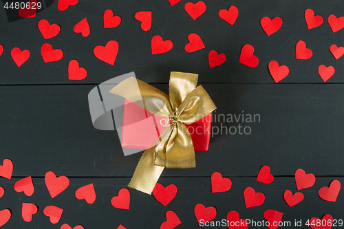 Image of Gift boxes on wooden table