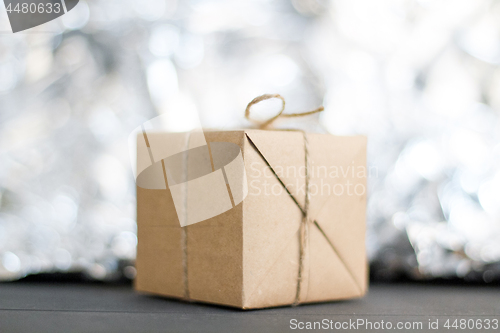 Image of Gift boxes on wooden table