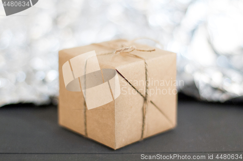 Image of Gift boxes on wooden table