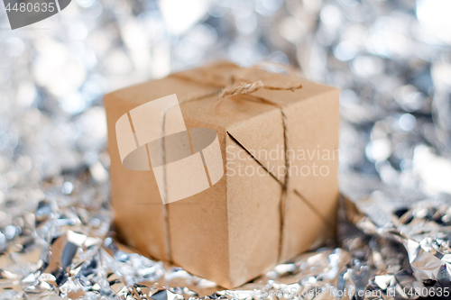 Image of Gift boxes on wooden table