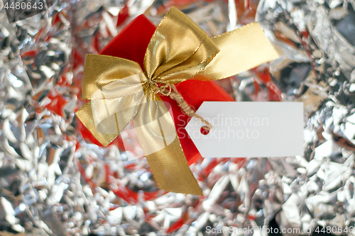 Image of Gift boxes on wooden table