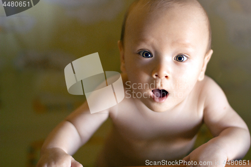 Image of Little child looking at the camera