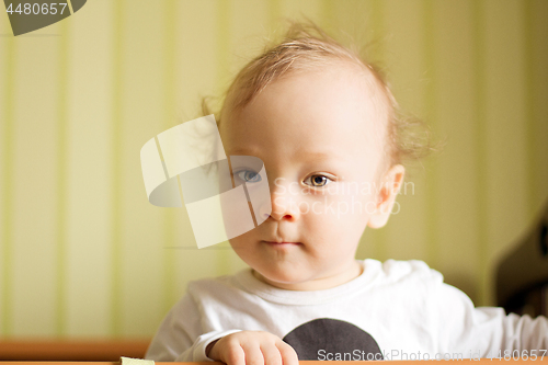 Image of Little child looking at the camera