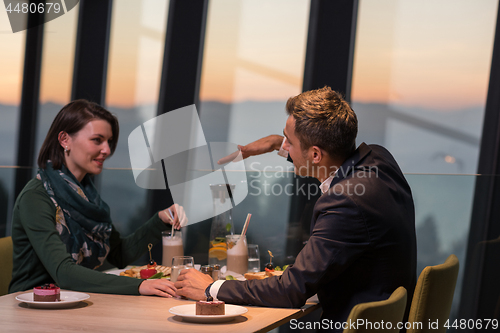 Image of Couple on a romantic dinner at the restaurant