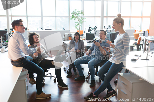 Image of Young Business Team At A Meeting at modern office building