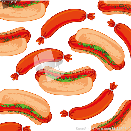 Image of Quick meal of the hot dog decorative pattern