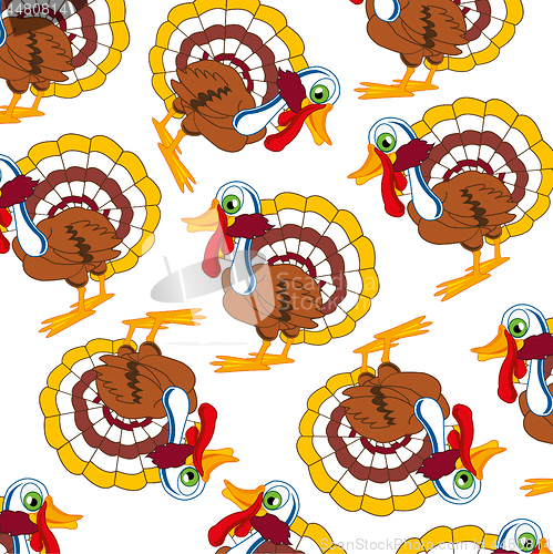 Image of Cartoon of the bird turkey decorative pattern