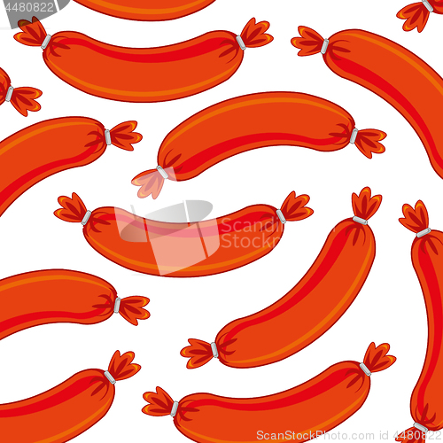 Image of Vector illustration of the pattern from sausage on white background