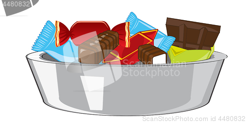 Image of Vector illustration of the sweetmeats and chocolate in cup
